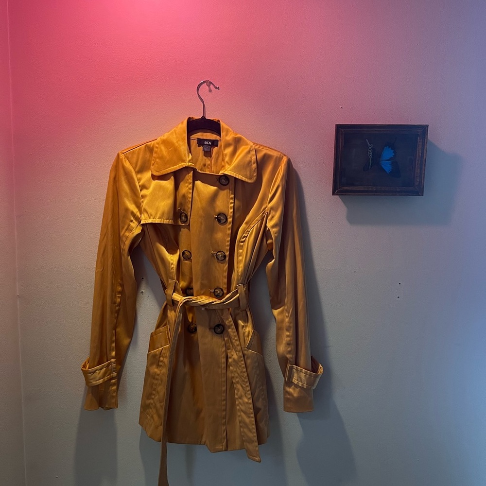 BCX Golden Yellow WomenDouble Breasted TrenchCoat Fall Autumn City Gilmore Girls